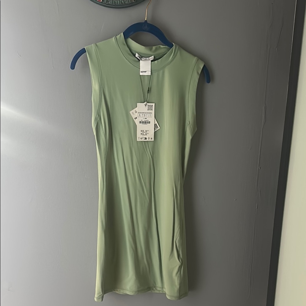 Zara Light Green Mini Dress